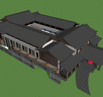  建筑_售楼处，仿古建筑，